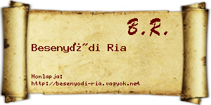 Besenyődi Ria névjegykártya